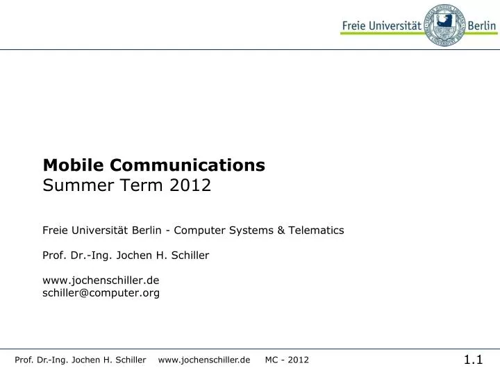 mobile communications summer term 2012