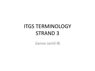 ITGS TERMINOLOGY STRAND 3