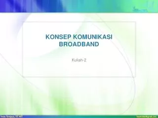 konsep komunikasi broadband