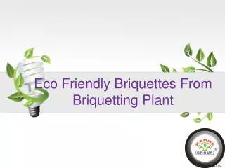 Eco Friendly Briquettes From Briquetting Plant