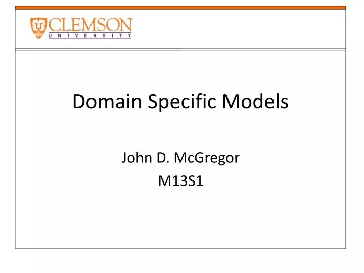 domain specific models
