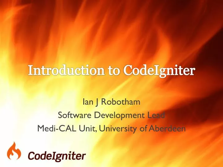 introduction to codeigniter