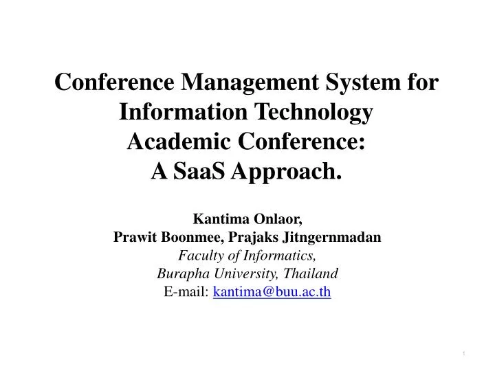 conference management system for information technology academic conference a saas approach