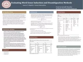 Evaluating Word Sense Induction and Disambiguation Methods