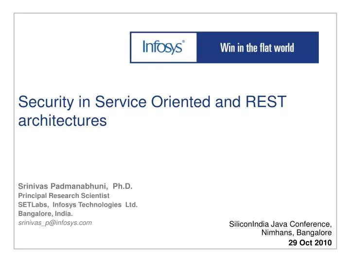 security in service oriented and rest architectures