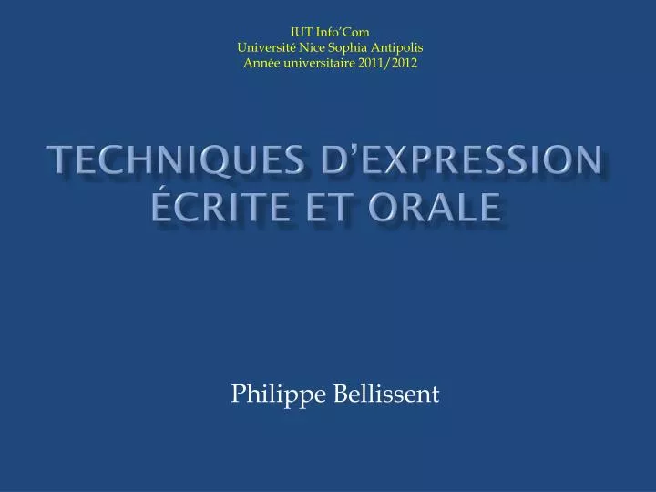 techniques d expression crite et orale