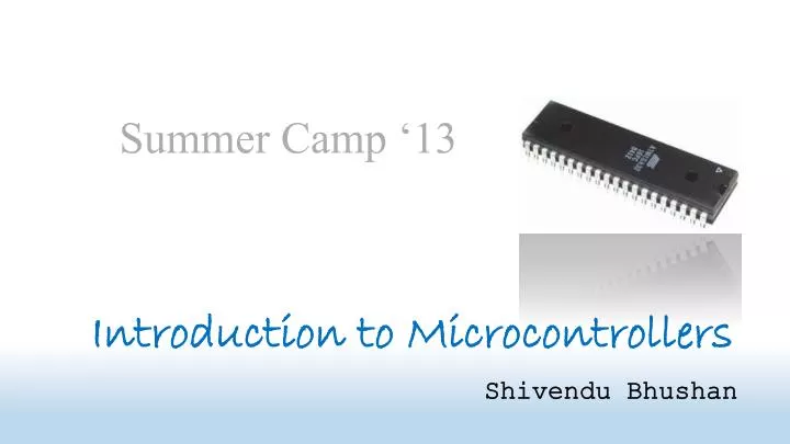 introduction to microcontrollers shivendu bhushan