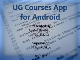 UG Courses App for Android