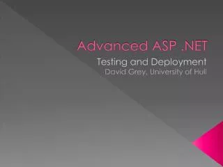 Advanced ASP .NET