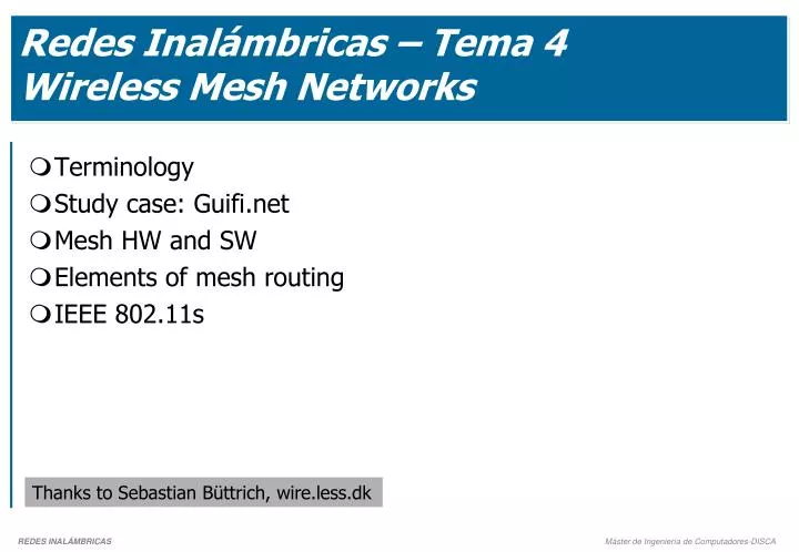 redes inal mbricas tema 4 wireless mesh networks