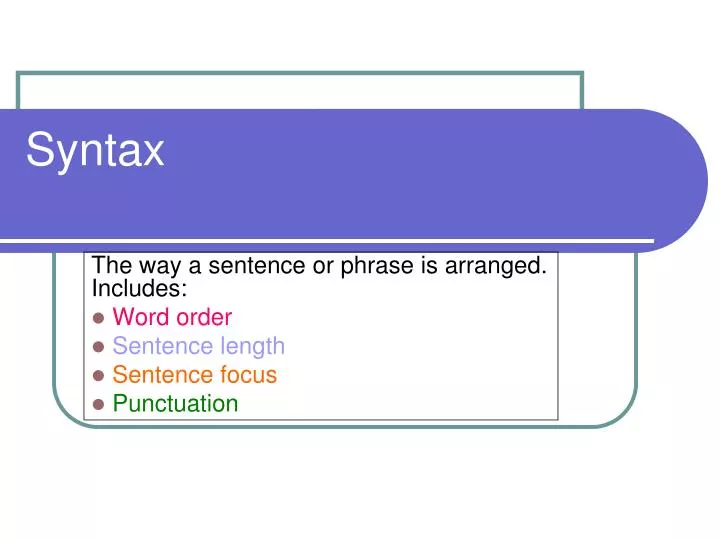 syntax