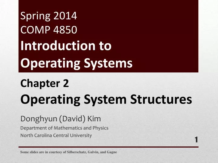 spring 2014 comp 4850 introduction to operating systems