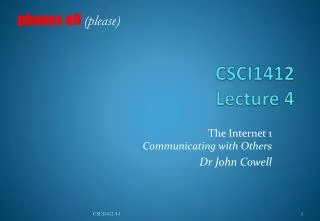 CSCI1412 Lecture 4