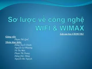 s l c v c ng ngh wifi wimax