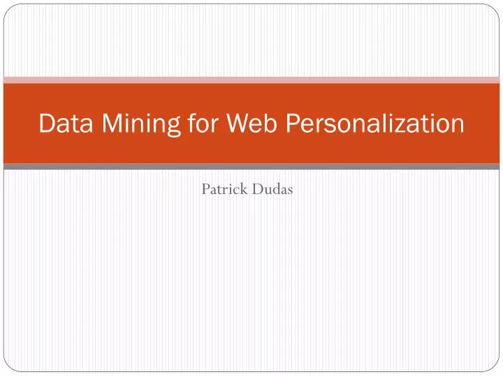 data mining for web personalization