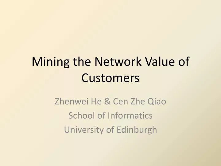 mining the network value of customers