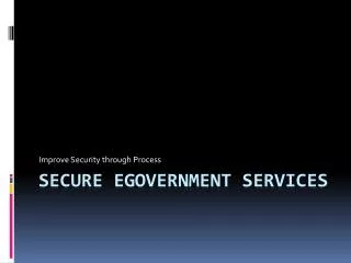 Secure eGovernment Services