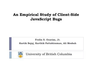 An Empirical Study of Client-Side JavaScript Bugs