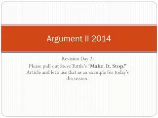 Argument II 2014