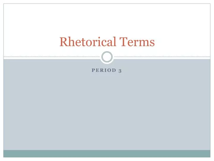 rhetorical terms