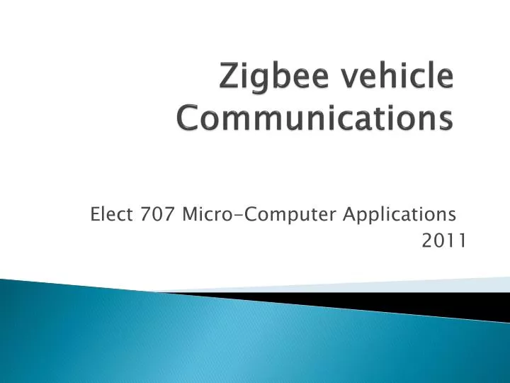 zigbee vehicle communications