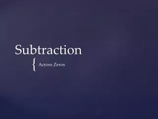 Subtraction