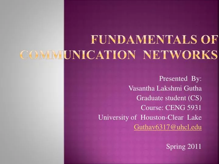 fundamentals of communication networks
