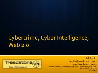 Cybercrime, Cyber Intelligence, Web 2.0