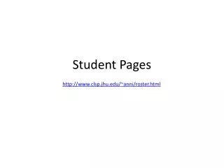 Student Pages