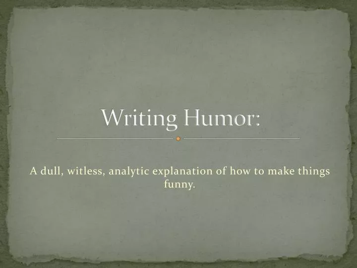 writing humor