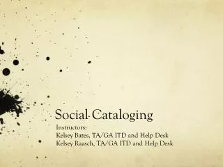 Social Cataloging