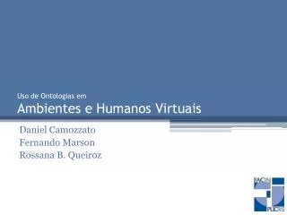 uso de ontologias em ambientes e humanos virtuais