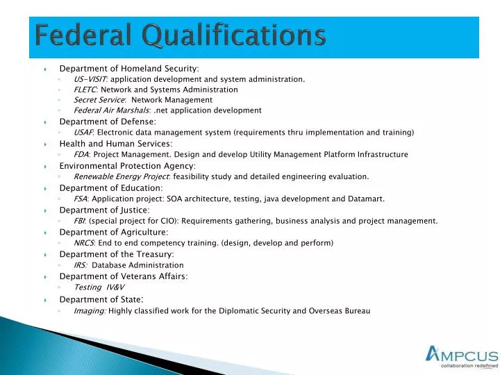 federal qualifications