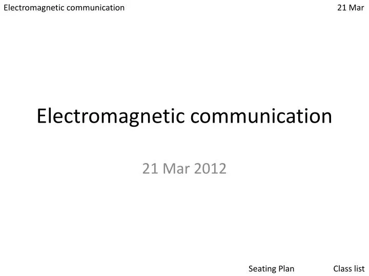 electromagnetic communication
