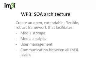 WP3: SOA architecture