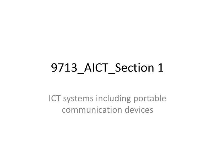 9713 aict section 1