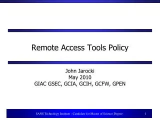 Remote Access Tools Policy