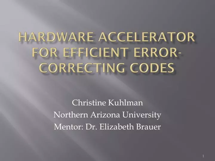 hardware accelerator for efficient error correcting codes