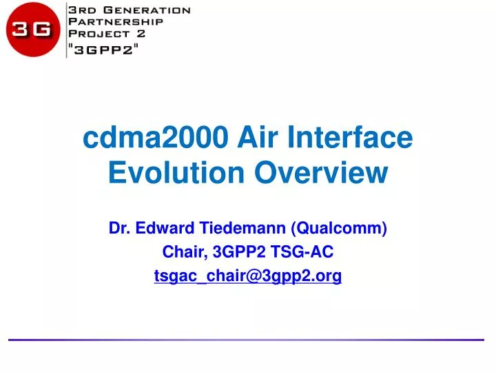 cdma2000 air interface evolution overview