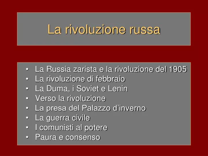 la rivoluzione russa