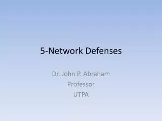 5-Network Defenses