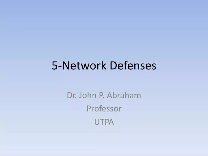5 network defenses