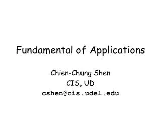 Fundamental of Applications