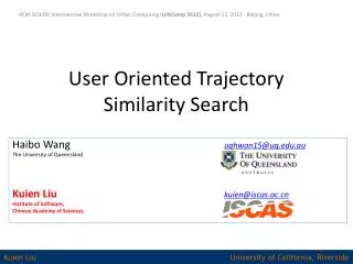 User Oriented Trajectory Similarity Search