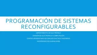 programaci n de sistemas reconfigurables