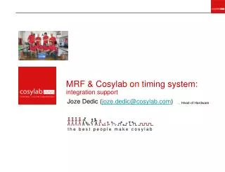 MRF &amp; Cosylab on timing system: integration support