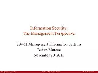 Information Security: The Management Perspective