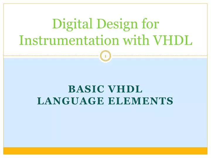 digital design for instrumentation with vhdl