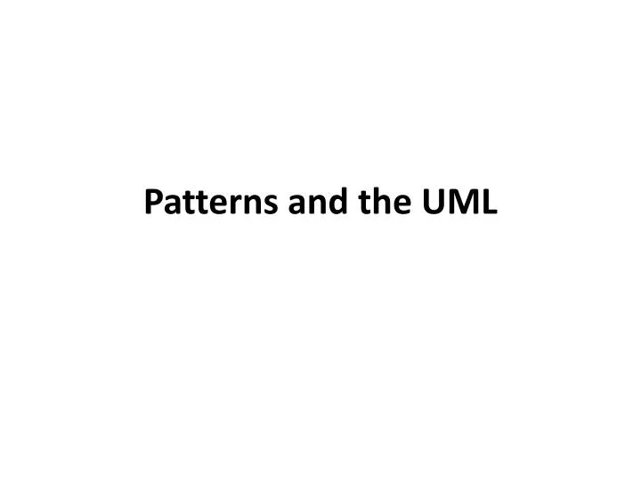 patterns and the uml