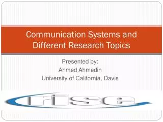 Communication Systems and Different Research Topics
